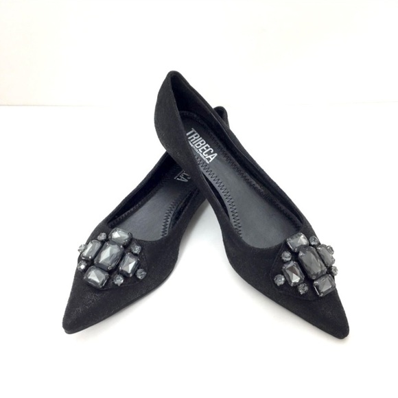 Kenneth Cole Tribeca Jewelry Pointed toe Ballet Flat Black - Picture 4 of 9